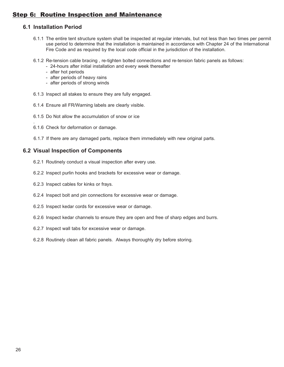 Step 6: routine inspection and maintenance | Anchor VENUE SERIES - PROFILE SIZE: 160MM X 100MM User Manual | Page 26 / 28