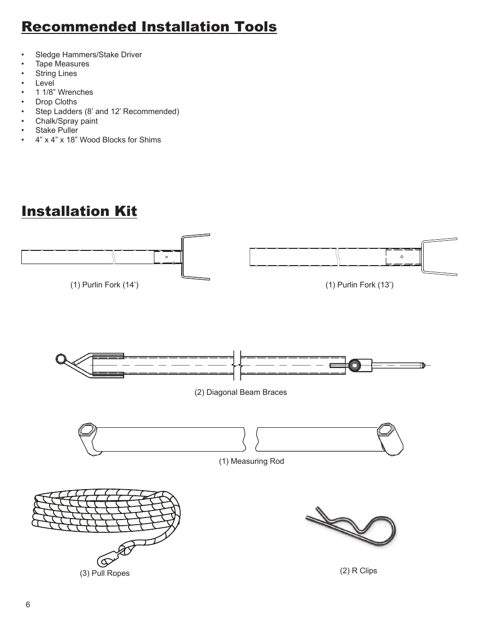 Recommended installation tools, Installation kit | Anchor VENUE SERIES - PROFILE SIZE: 160MM X 100MM User Manual | Page 6 / 28