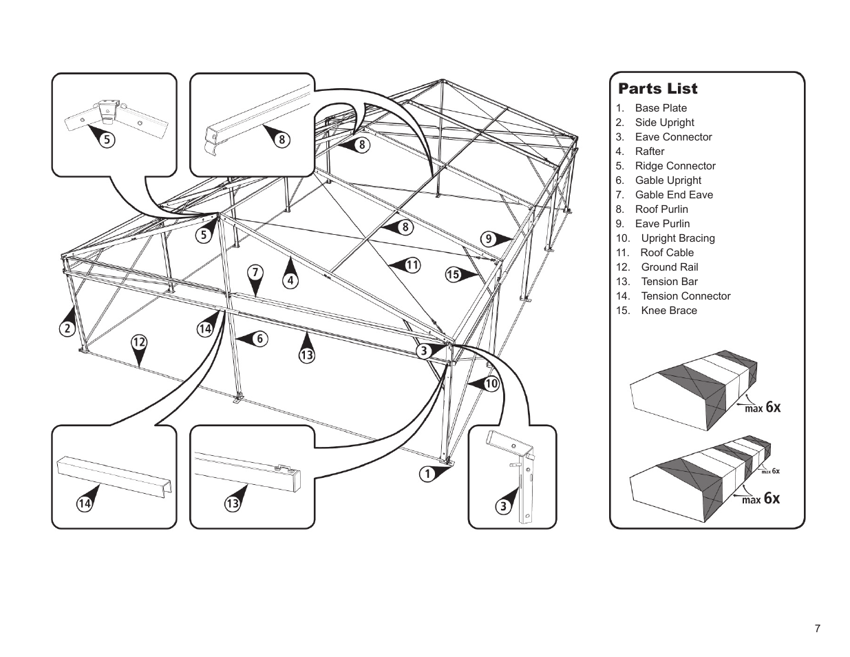 Parts list | Anchor PZ (PARTY) SERIES - PROFILE SIZE: 94MM X 48MM User Manual | Page 7 / 27