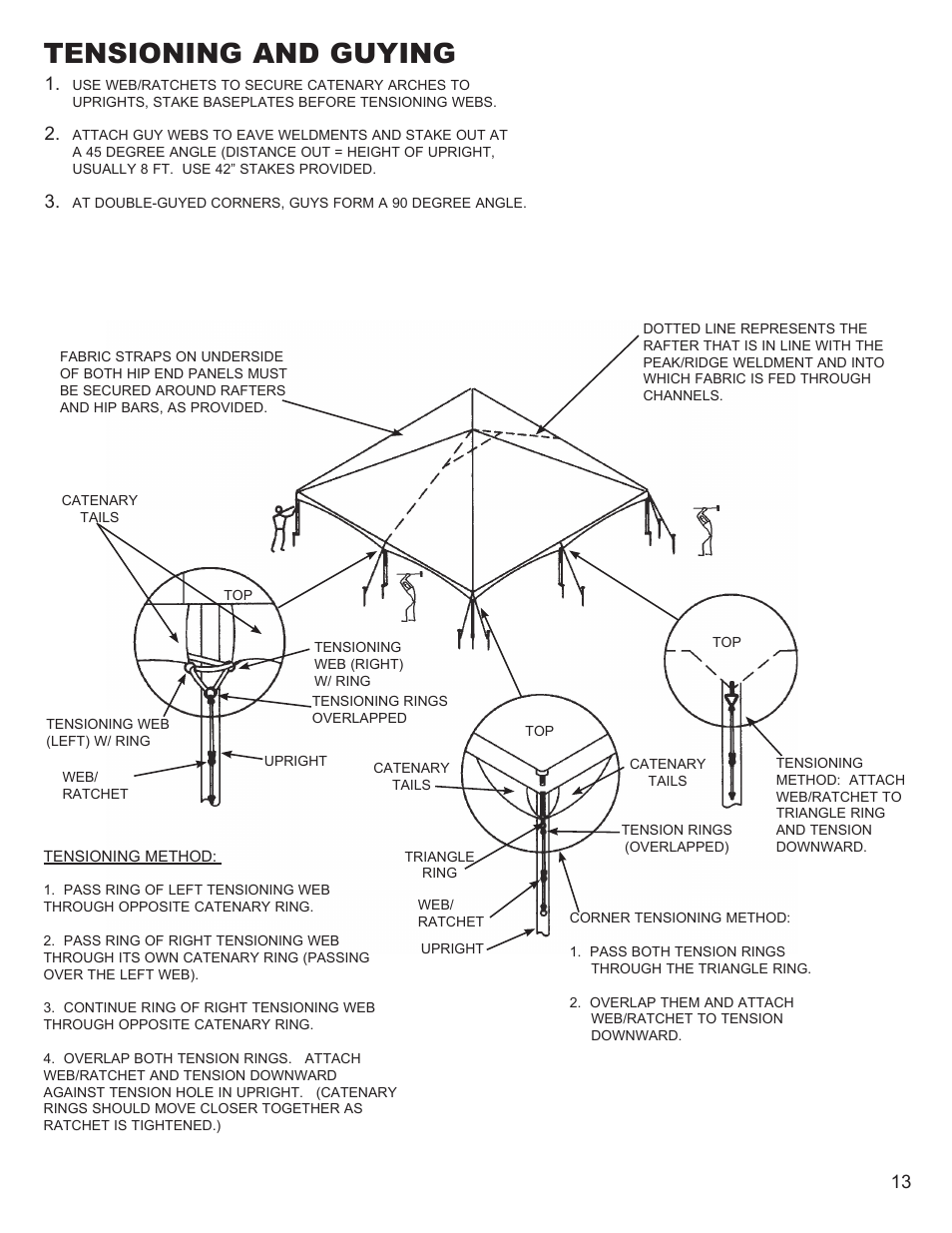Tensioning and guying | Anchor NAVI-TRAC 30 WIDE HIP-END User Manual | Page 13 / 21