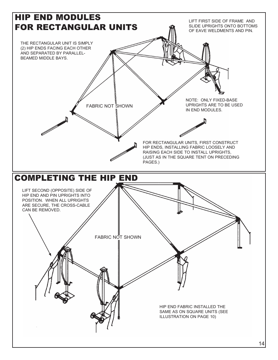 Hip end modules for rectangular units, Completing the hip end | Anchor NAVI-TRAC 30 WIDE HIP-END User Manual | Page 14 / 21