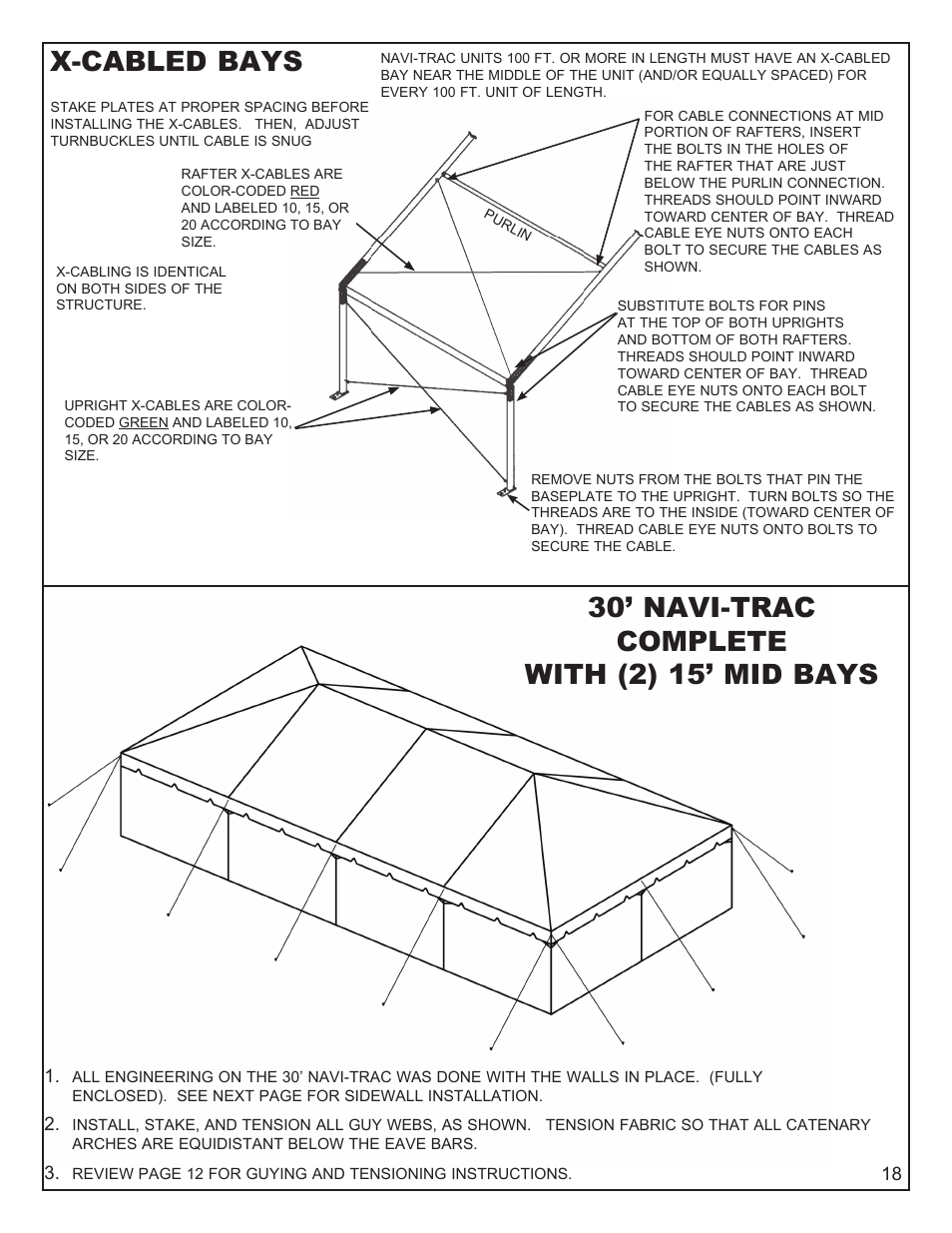 X-cabled bays | Anchor NAVI-TRAC 30 WIDE HIP-END User Manual | Page 18 / 21