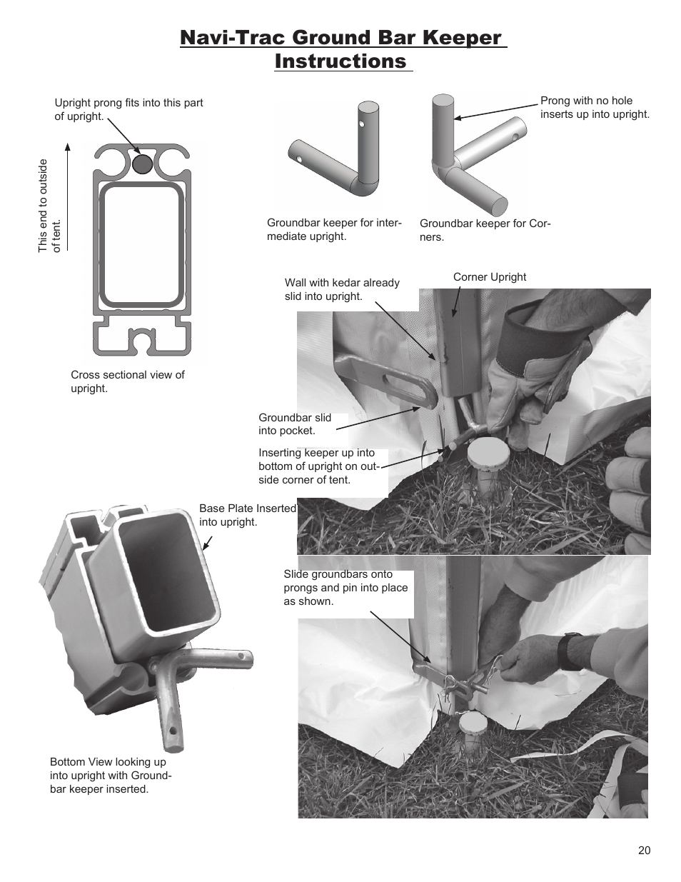 Navi-trac ground bar keeper instructions | Anchor NAVI-TRAC 30 WIDE HIP-END User Manual | Page 20 / 21
