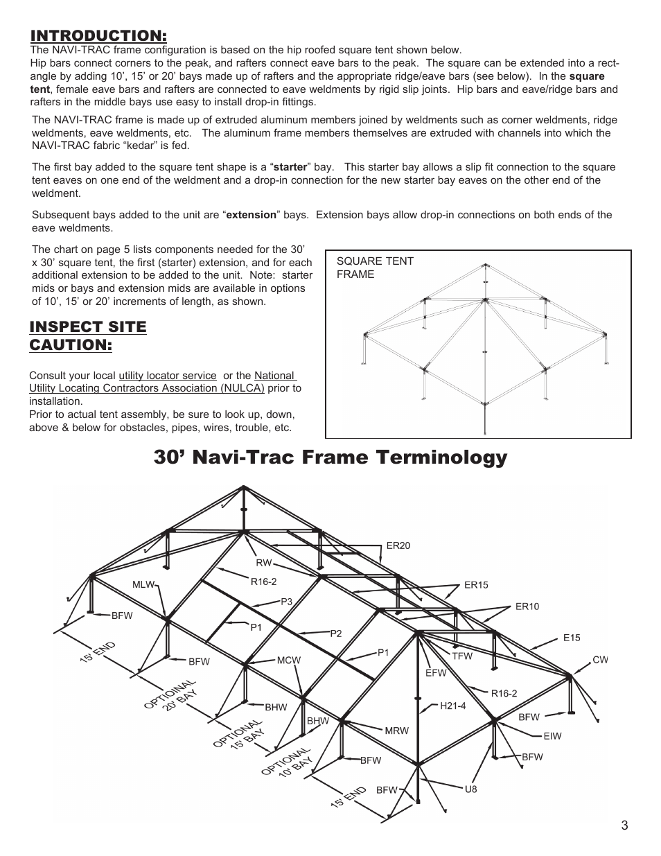 30’ navi-trac frame terminology | Anchor NAVI-TRAC 30 WIDE HIP-END User Manual | Page 3 / 21