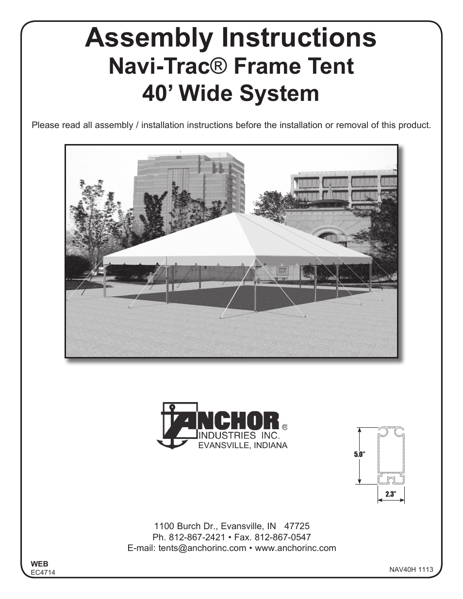 Anchor NAVI-TRAC 40 WIDE HIP-END User Manual | 21 pages