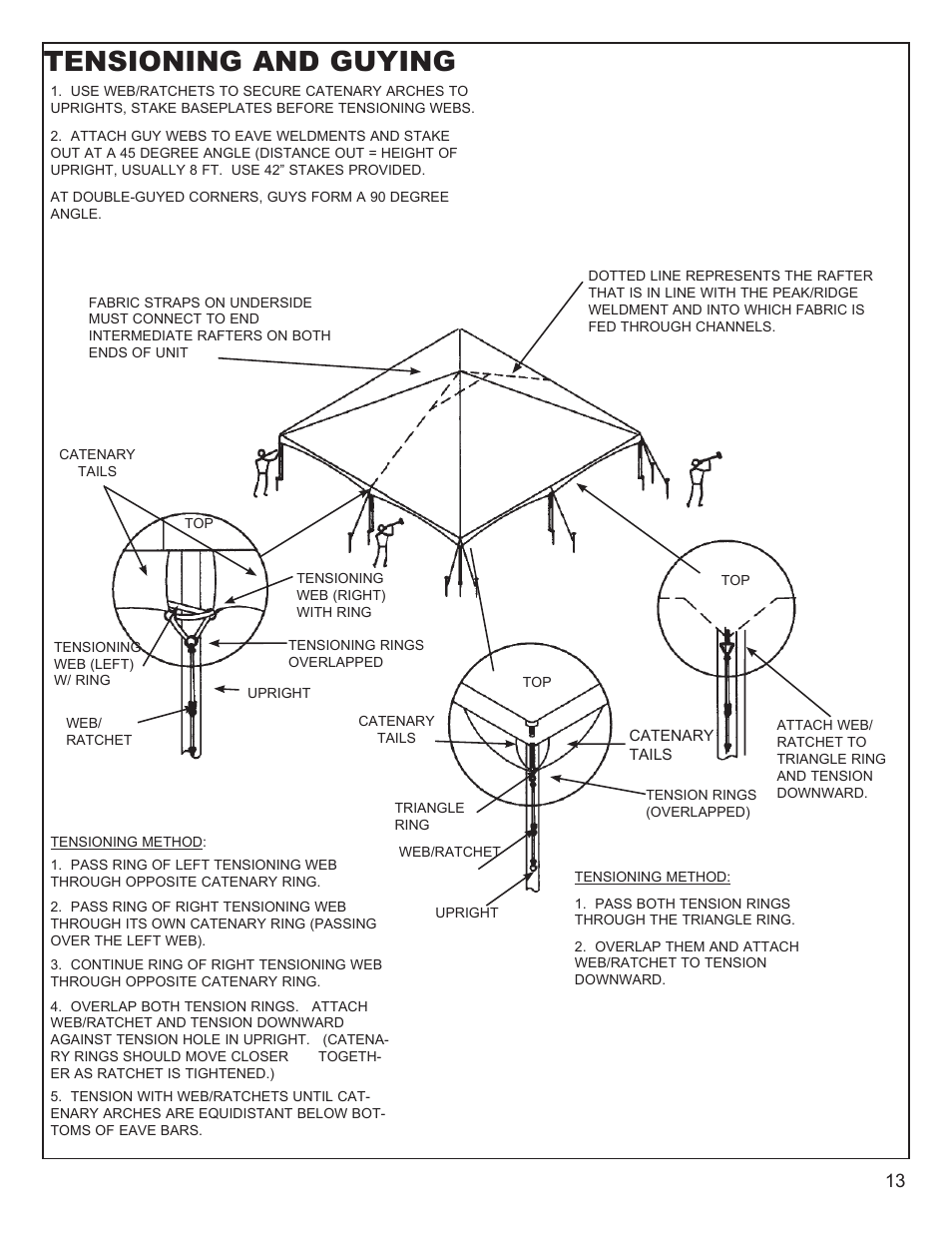 Tensioning and guying | Anchor NAVI-TRAC 40 WIDE HIP-END User Manual | Page 13 / 21