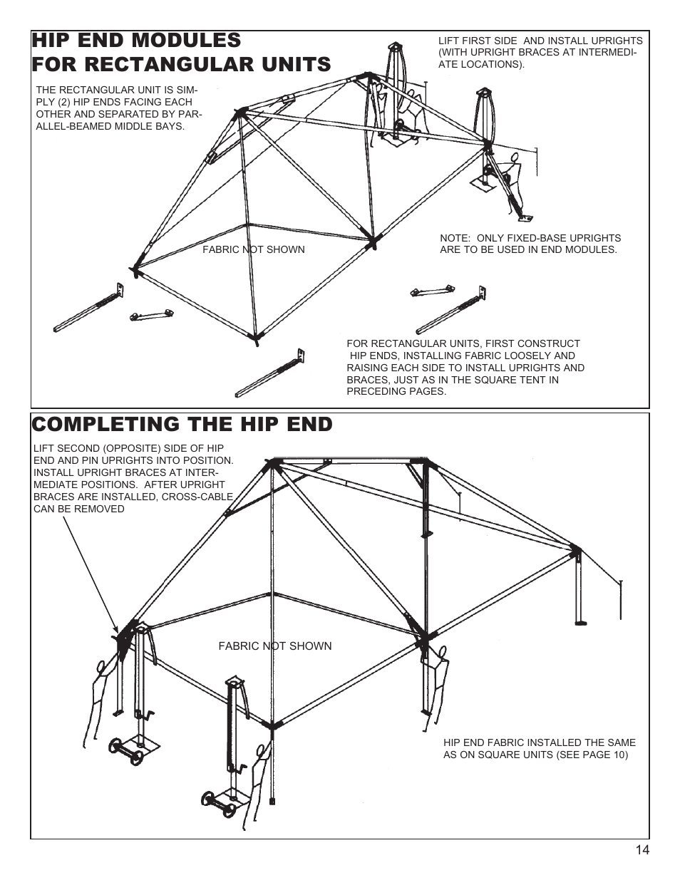Hip end modules for rectangular units, Completing the hip end | Anchor NAVI-TRAC 40 WIDE HIP-END User Manual | Page 14 / 21