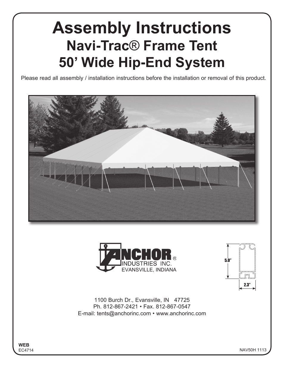 Anchor NAVI-TRAC 50 WIDE HIP-END User Manual | 21 pages