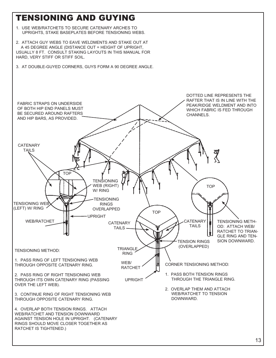 Tensioning and guying | Anchor NAVI-TRAC 50 WIDE HIP-END User Manual | Page 13 / 21