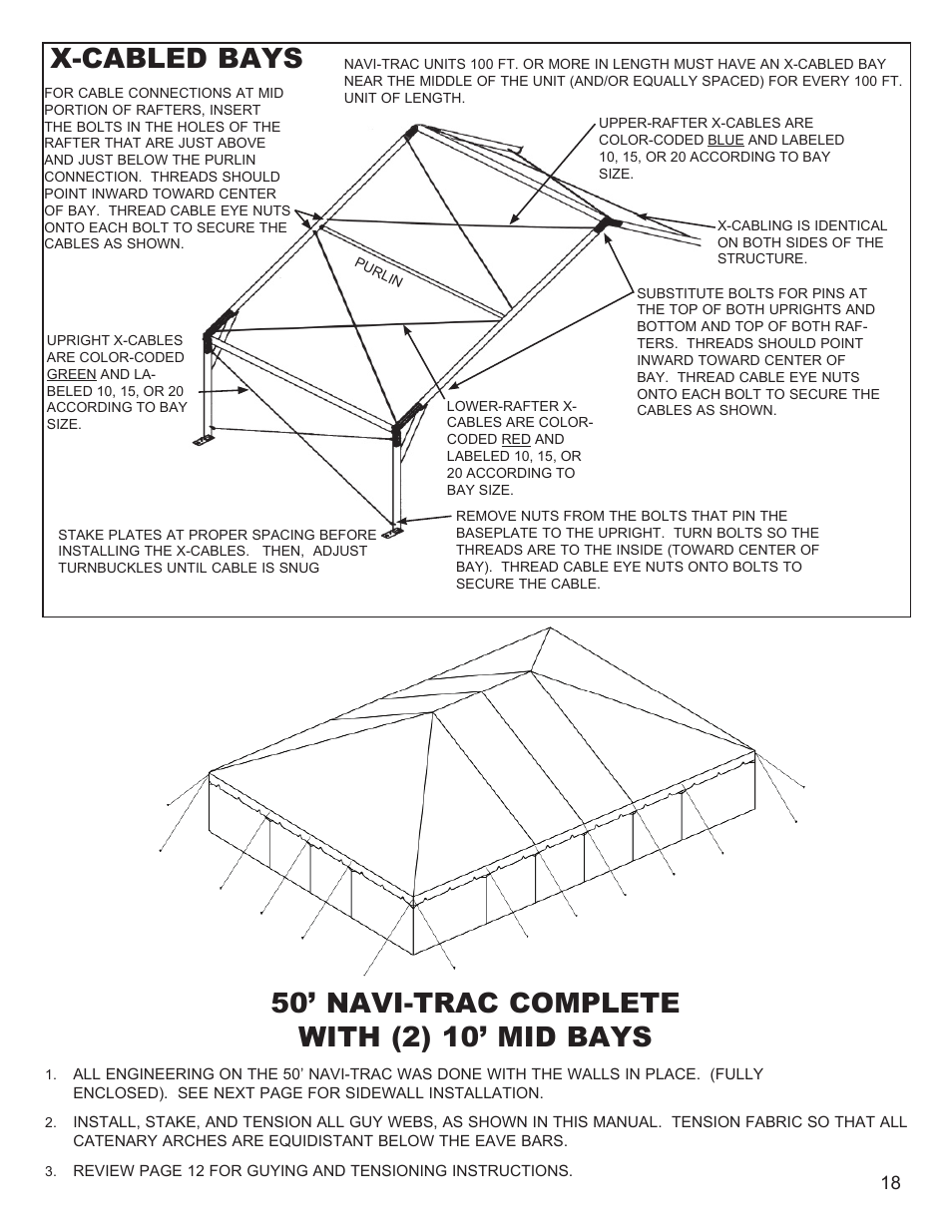 X-cabled bays | Anchor NAVI-TRAC 50 WIDE HIP-END User Manual | Page 18 / 21