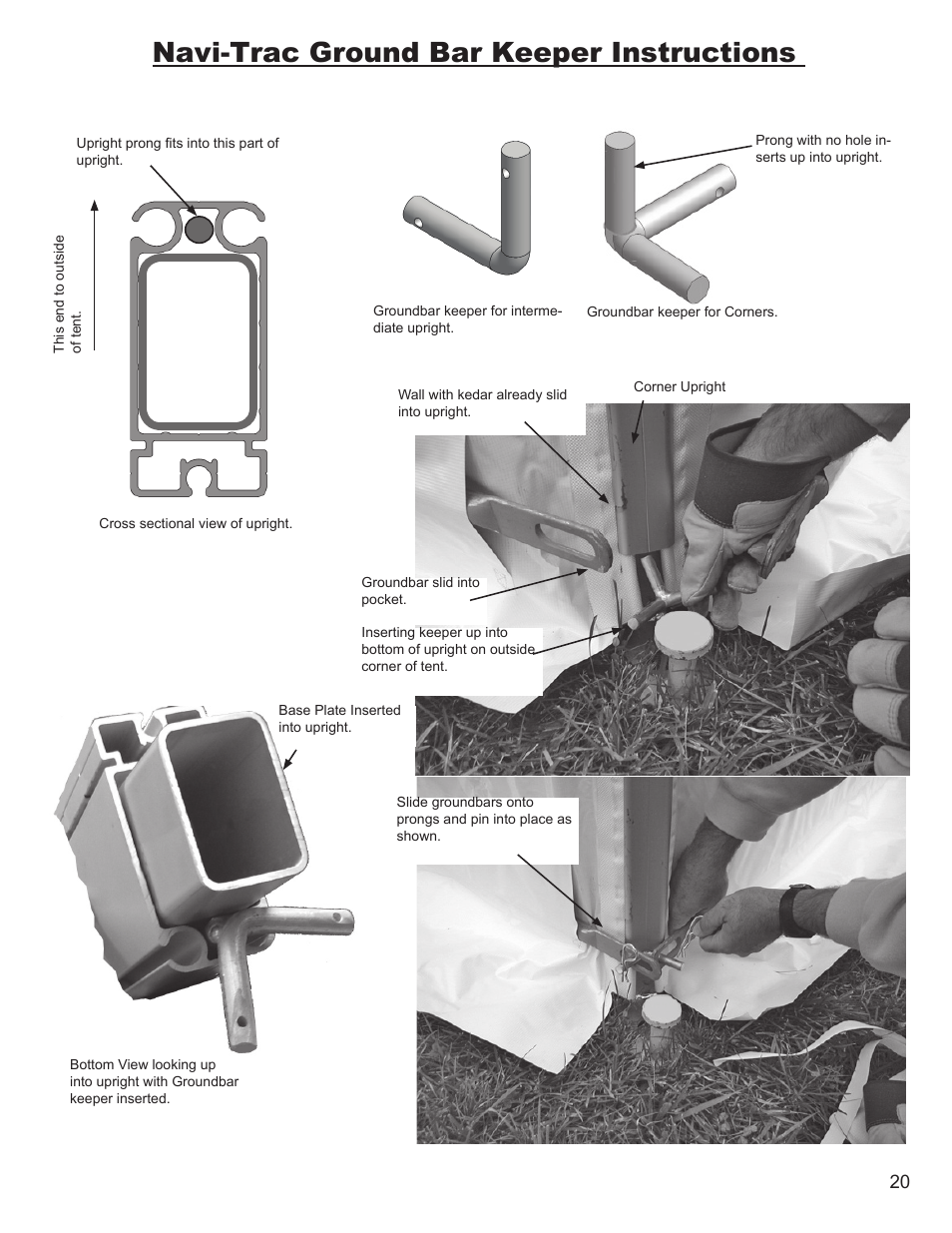 Navi-trac ground bar keeper instructions | Anchor NAVI-TRAC 50 WIDE HIP-END User Manual | Page 20 / 21