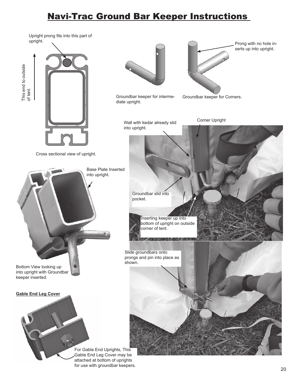 Navi-trac ground bar keeper instructions | Anchor NAVI-TRAC 30 WIDE GABLE-END User Manual | Page 20 / 21