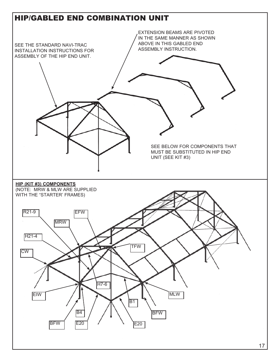 Hip/gabled end combination unit | Anchor NAVI-TRAC 40 WIDE GABLE-END User Manual | Page 17 / 21