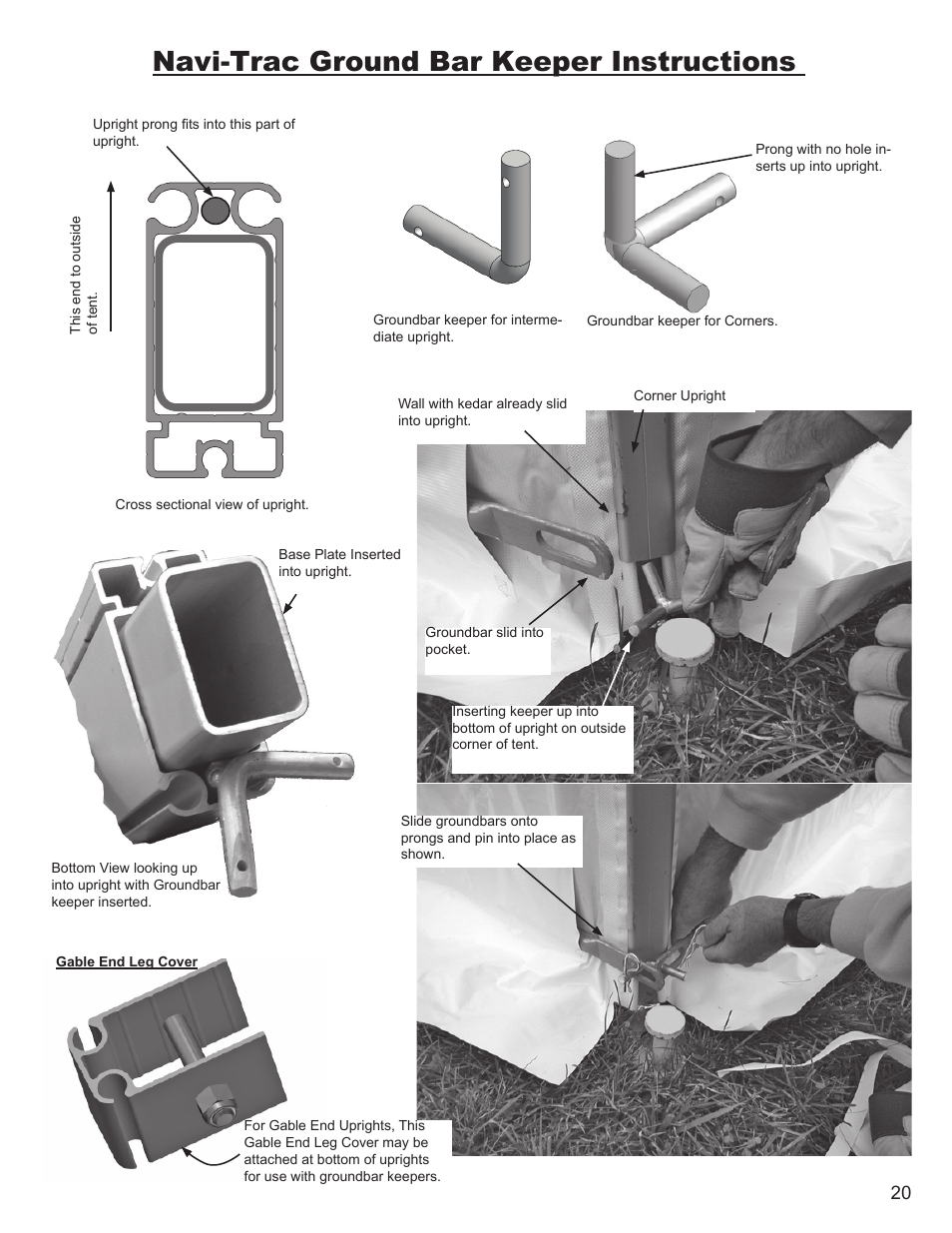 Navi-trac ground bar keeper instructions | Anchor NAVI-TRAC 40 WIDE GABLE-END User Manual | Page 20 / 21