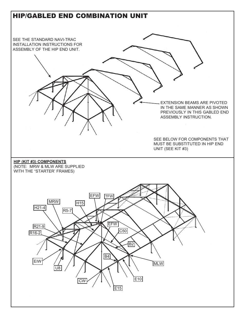 Hip/gabled end combination unit | Anchor NAVI-TRAC 50 WIDE GABLE-END User Manual | Page 17 / 21