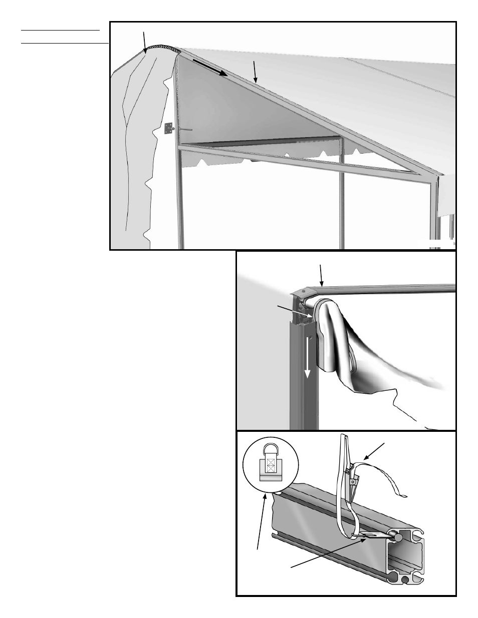 Step 6 - fabric ends installation | Anchor NAVI-TRAC LITE PAVILLION - 12 TO 24 User Manual | Page 12 / 16