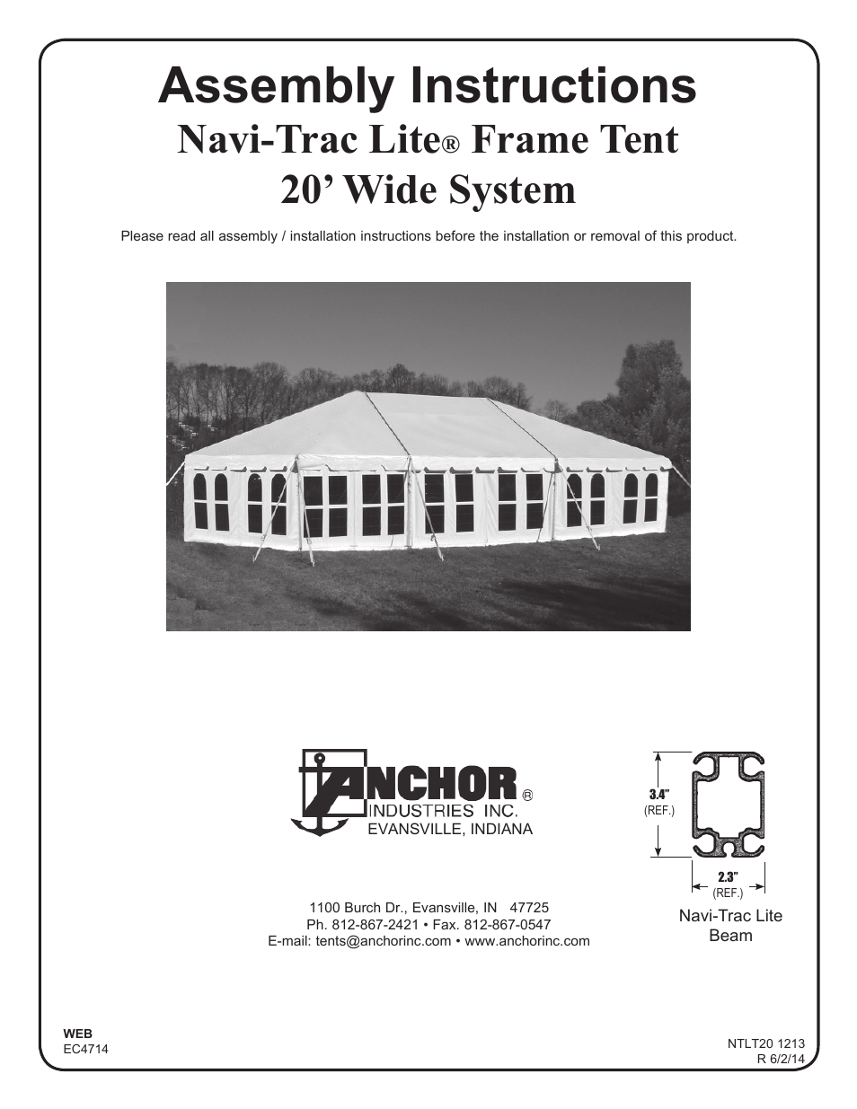Anchor NAVI-TRAC LITE 20 WIDE User Manual | 21 pages
