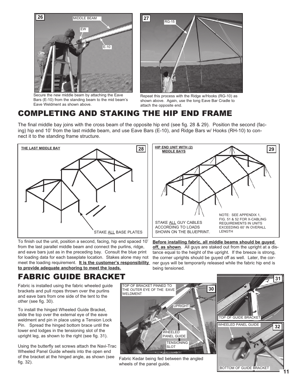 Completing and staking the hip end frame, Fabric guide bracket | Anchor NAVI-TRAC LITE 20 WIDE User Manual | Page 11 / 21