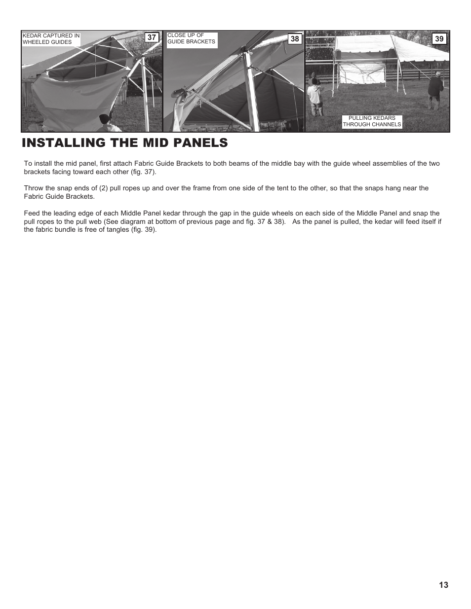 Installing the mid panels | Anchor NAVI-TRAC LITE 20 WIDE User Manual | Page 13 / 21