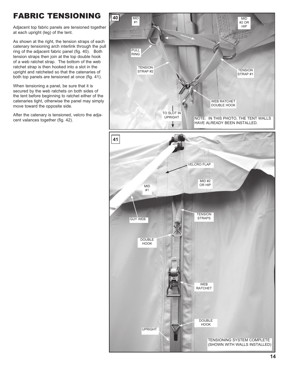 Fabric tensioning | Anchor NAVI-TRAC LITE 20 WIDE User Manual | Page 14 / 21
