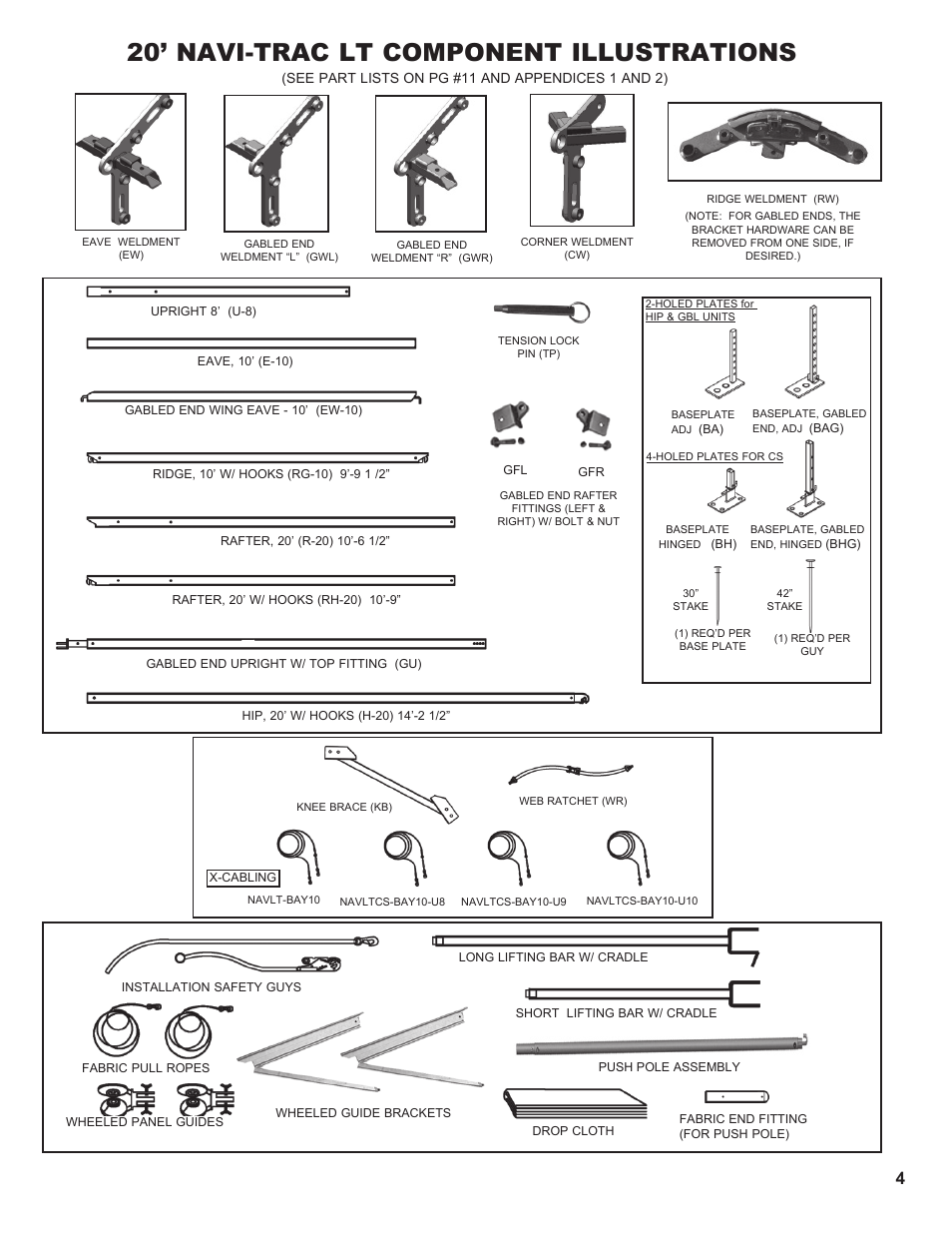 20’ navi-trac lt component illustrations | Anchor NAVI-TRAC LITE 20 WIDE User Manual | Page 4 / 21