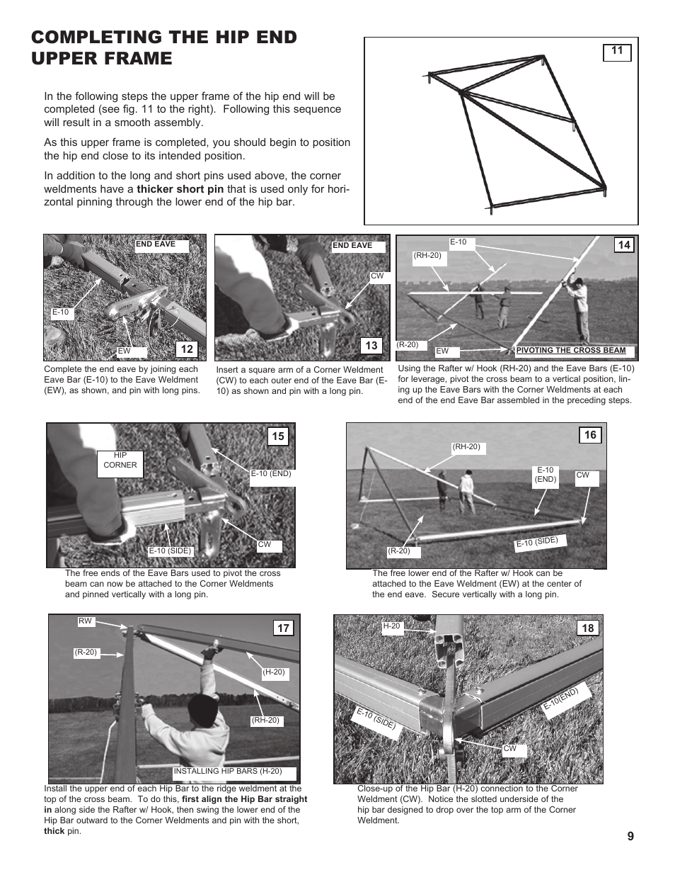 Completing the hip end upper frame | Anchor NAVI-TRAC LITE 20 WIDE User Manual | Page 9 / 21