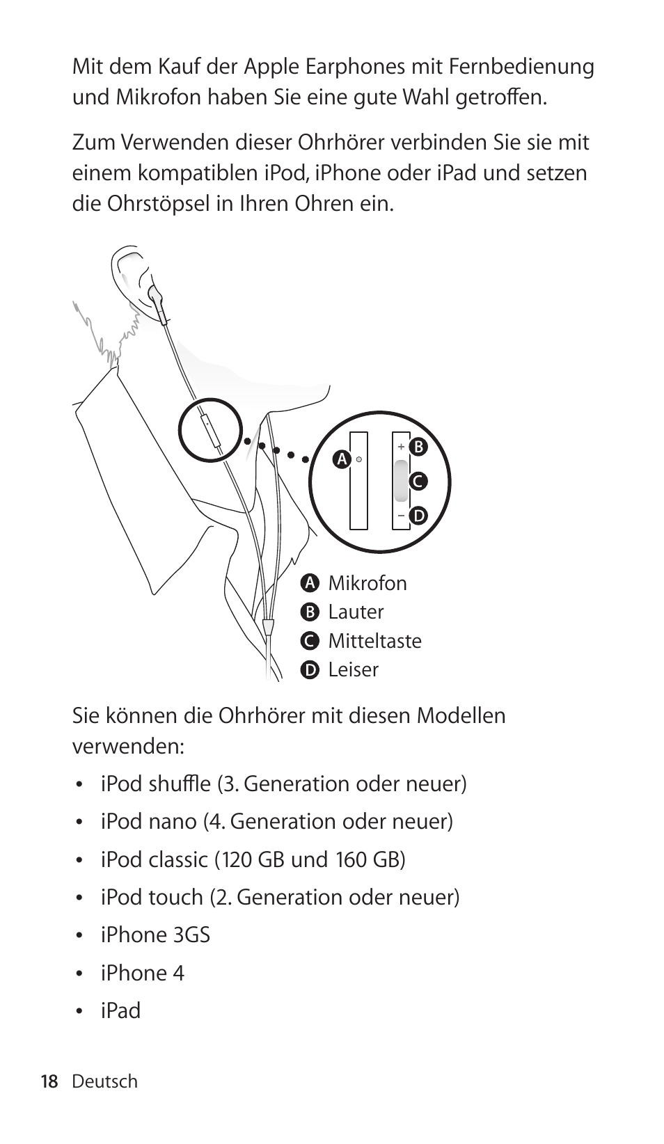 Apple Earphones with Remote and Mic User Manual | Page 18 / 36