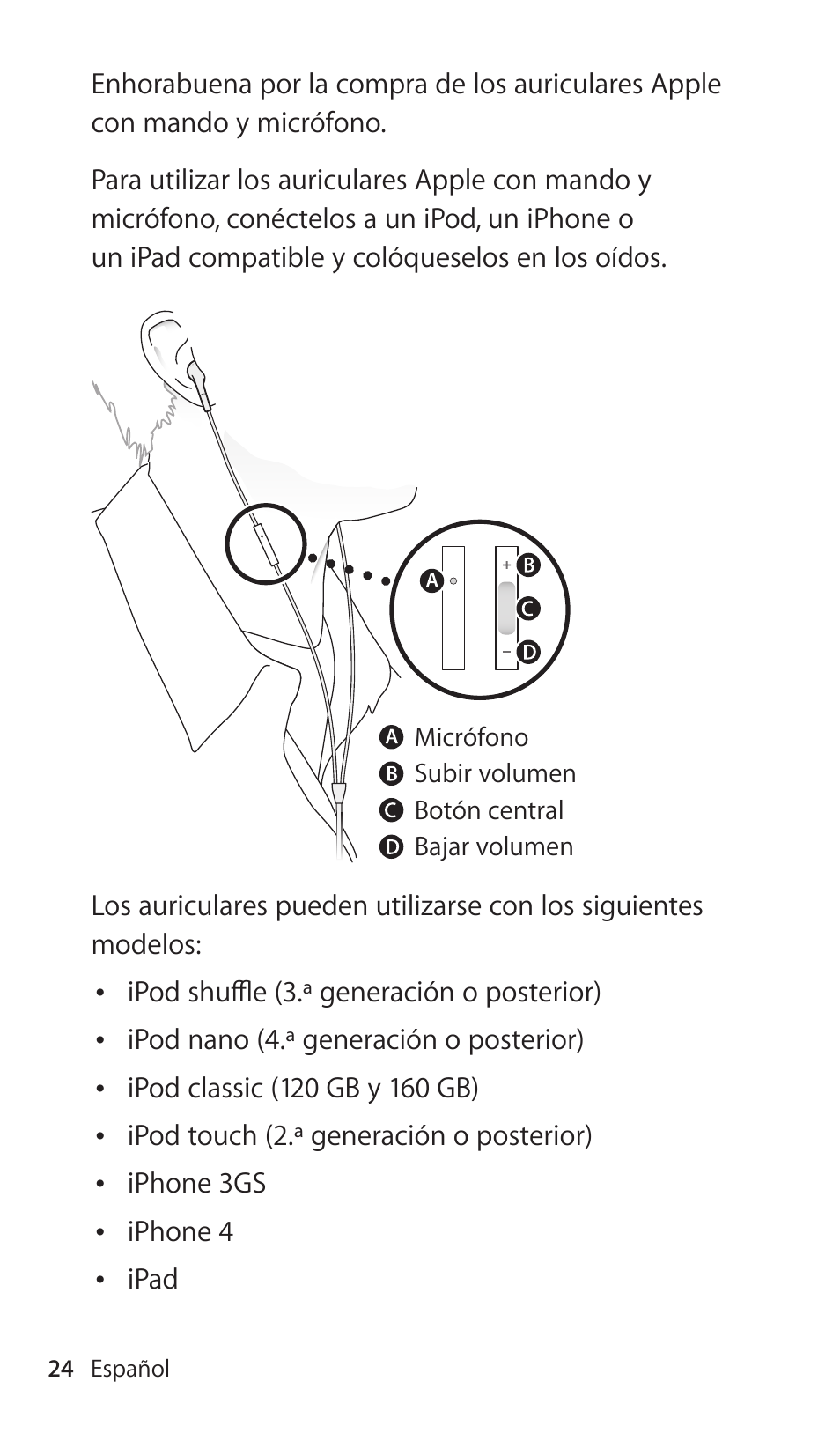 Apple Earphones with Remote and Mic User Manual | Page 24 / 36