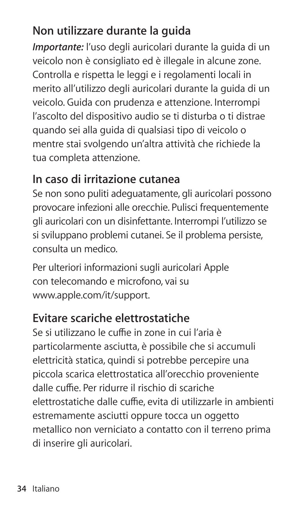 Apple Earphones with Remote and Mic User Manual | Page 34 / 36