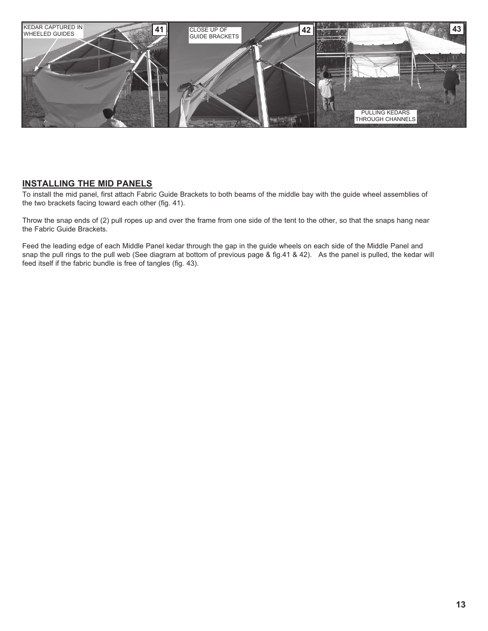 13 installing the mid panels | Anchor NAVI-TRAC LITE 30 WIDE User Manual | Page 13 / 20