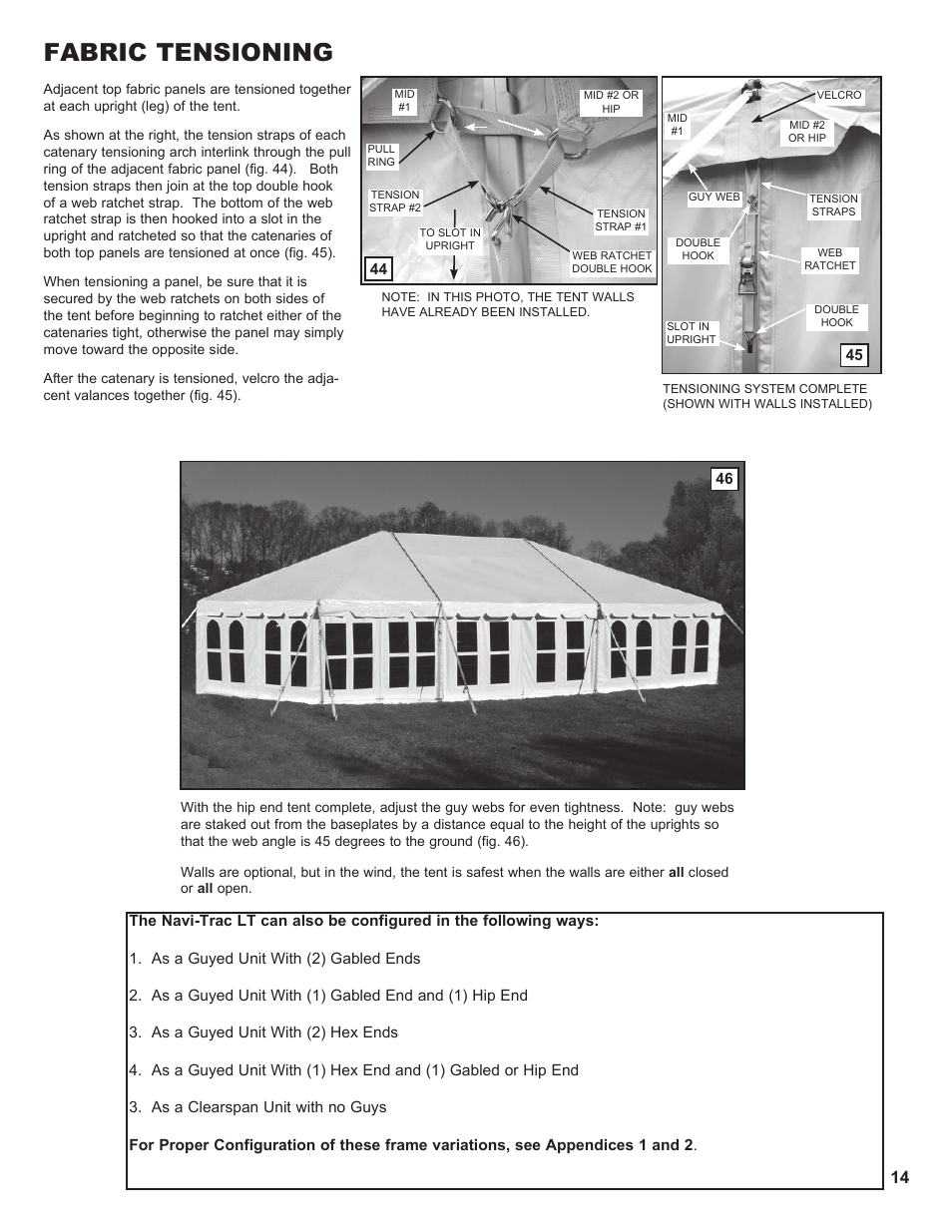 Fabric tensioning | Anchor NAVI-TRAC LITE 30 WIDE User Manual | Page 14 / 20