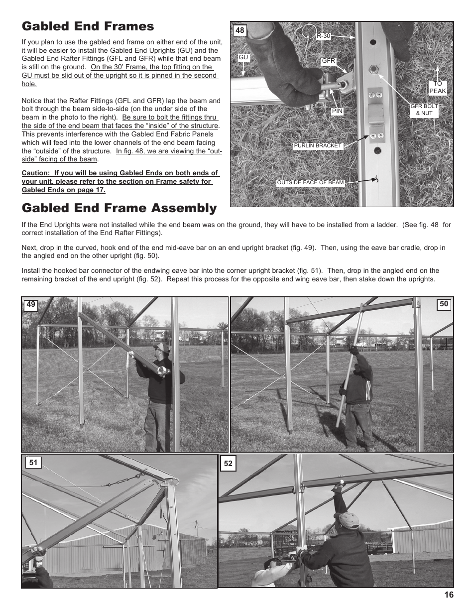 Gabled end frame assembly, Gabled end frames | Anchor NAVI-TRAC LITE 30 WIDE User Manual | Page 16 / 20