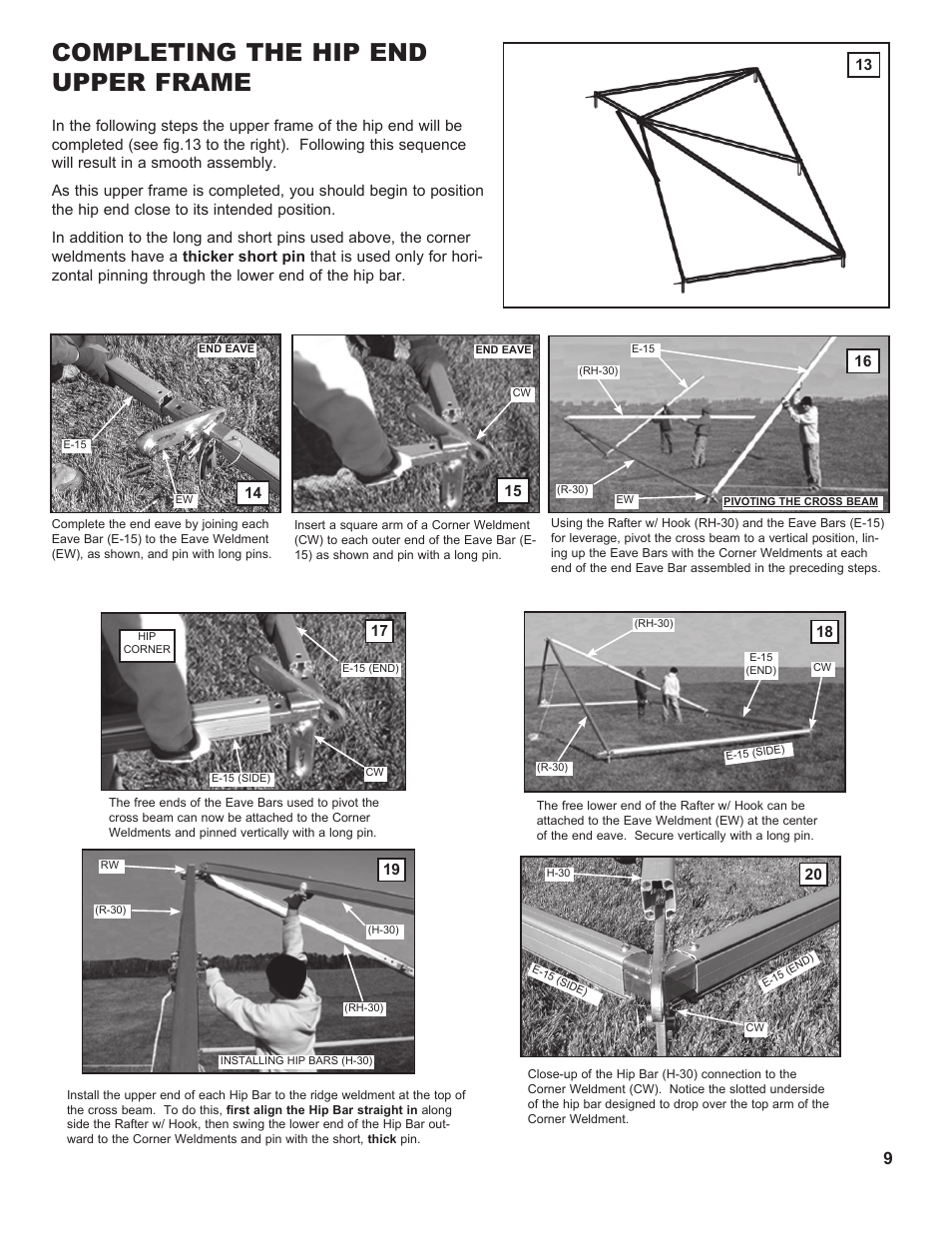 Completing the hip end upper frame | Anchor NAVI-TRAC LITE 30 WIDE User Manual | Page 9 / 20