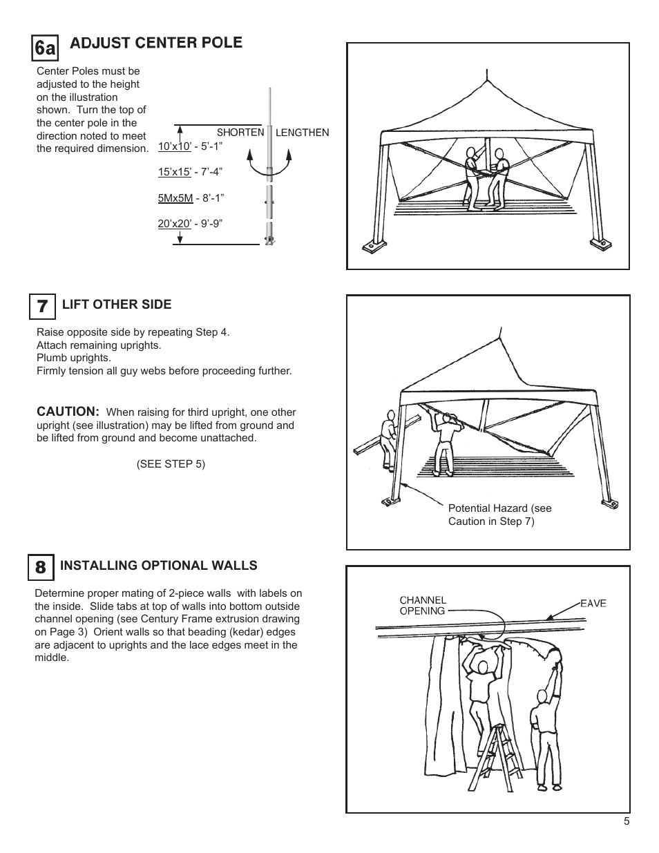Anchor CENTURY FRAME TENTS 10X10, 15X15, 5M AND 20X20 User Manual | Page 5 / 8