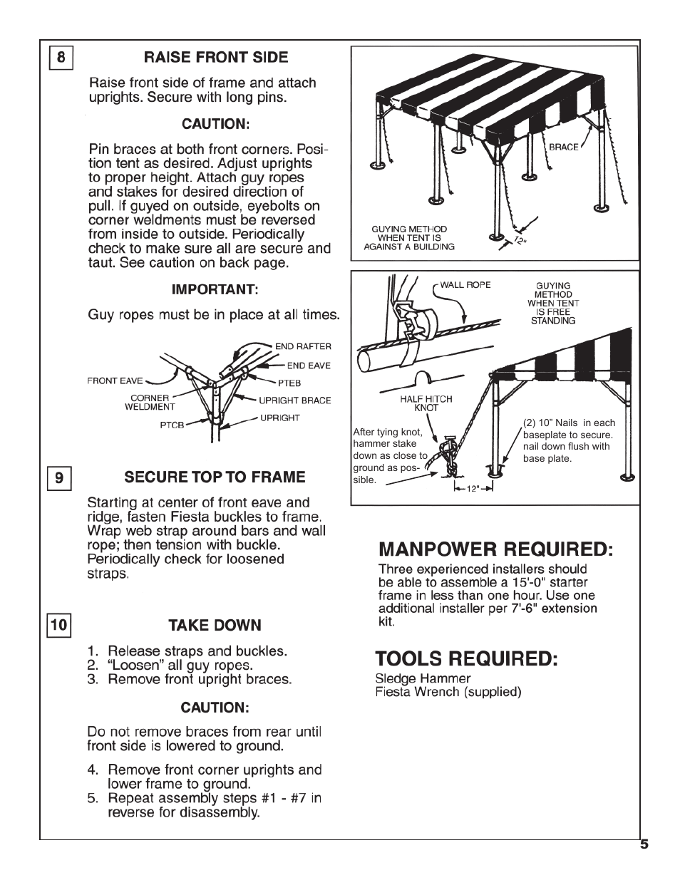 Anchor FIESTA PAVILION 10, 12 & 14 WIDE X 15 LENGTH User Manual | Page 5 / 8