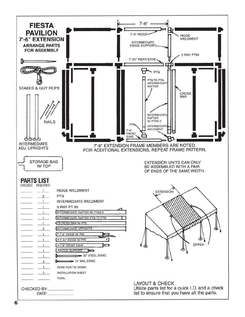 Anchor FIESTA PAVILION 10, 12 & 14 WIDE X 15 LENGTH User Manual | Page 6 / 8
