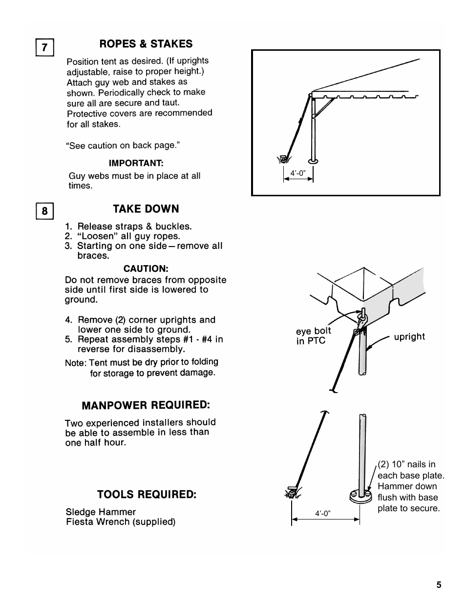 Anchor FIESTA FRAME TENT 8-16 User Manual | Page 5 / 8