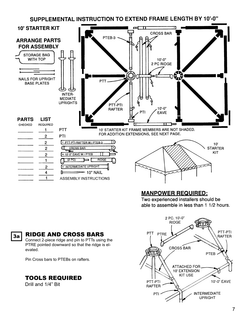 Tools required, Ridge and cross bars | Anchor FIESTA FRAME TENT 18-22 User Manual | Page 7 / 10