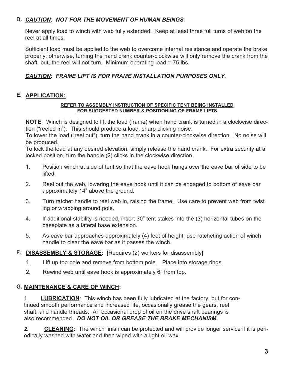 Anchor FIESTA FRAME TENT LIFT User Manual | Page 3 / 4