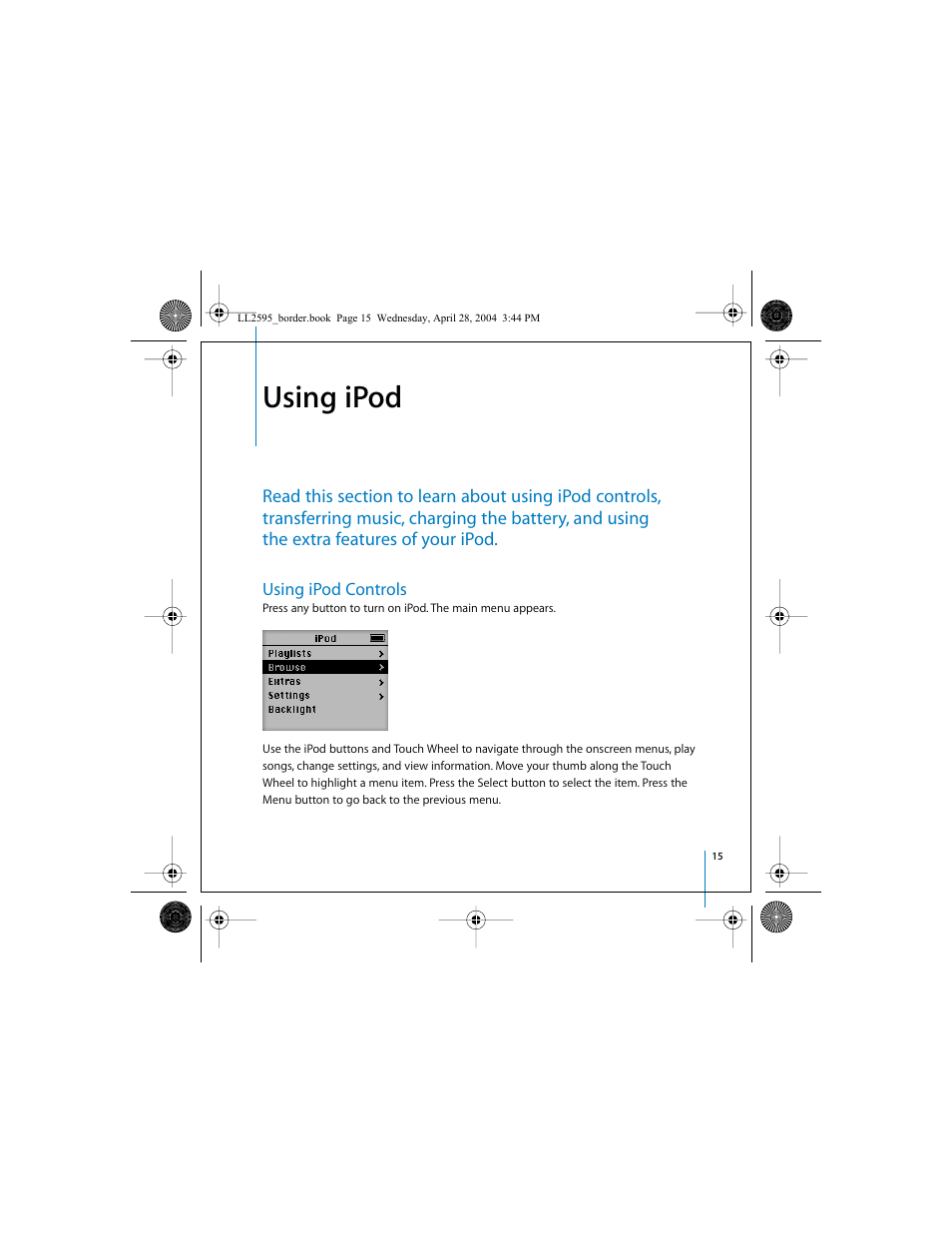 Using ipod, Using ipod controls | Apple iPod User Manual | Page 15 / 64