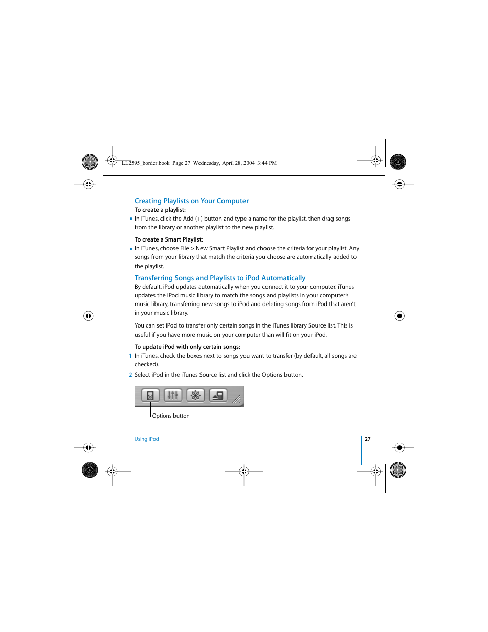 Creating playlists on your computer | Apple iPod User Manual | Page 27 / 64