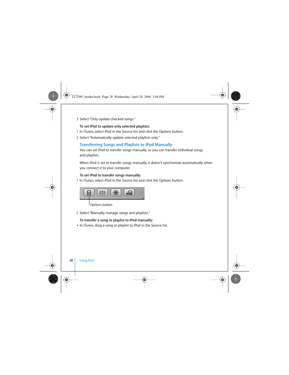 Transferring songs and playlists to ipod manually | Apple iPod User Manual | Page 28 / 64