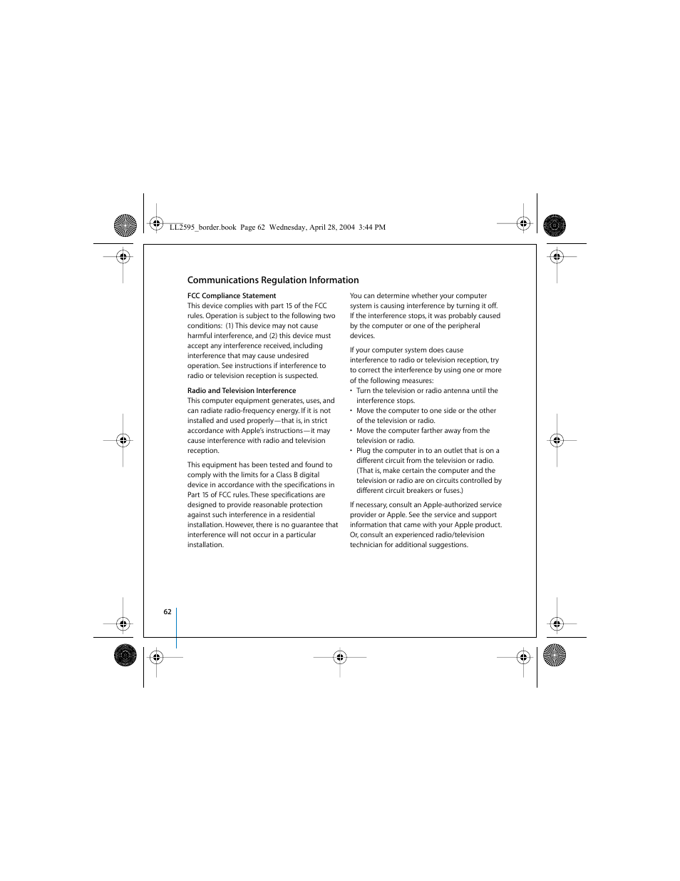 Communications regulation information | Apple iPod User Manual | Page 62 / 64