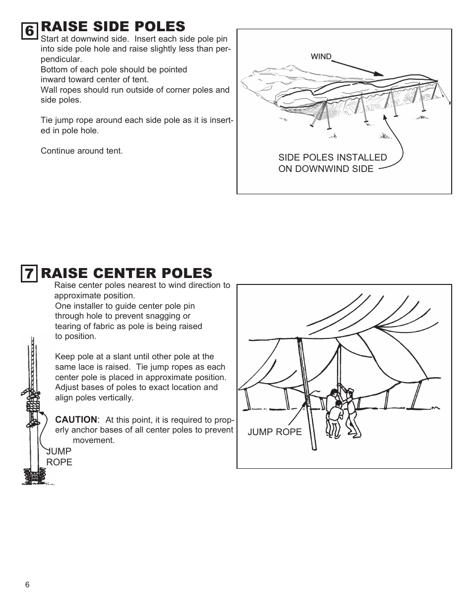 7 raise center poles, Raise side poles | Anchor CENTURY 40 WIDE User Manual | Page 6 / 9