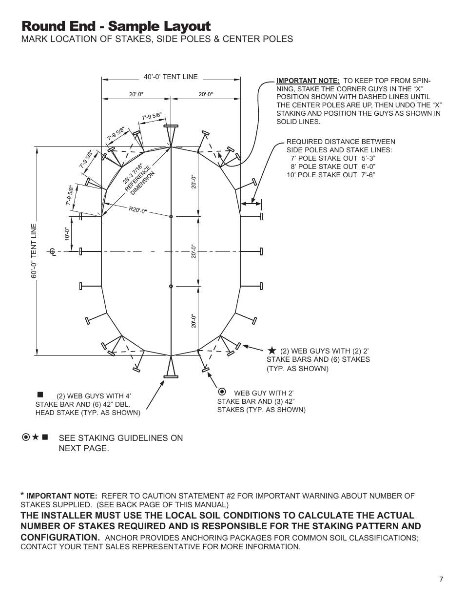 Round end - sample layout | Anchor CENTURY 60 WIDE User Manual | Page 7 / 14