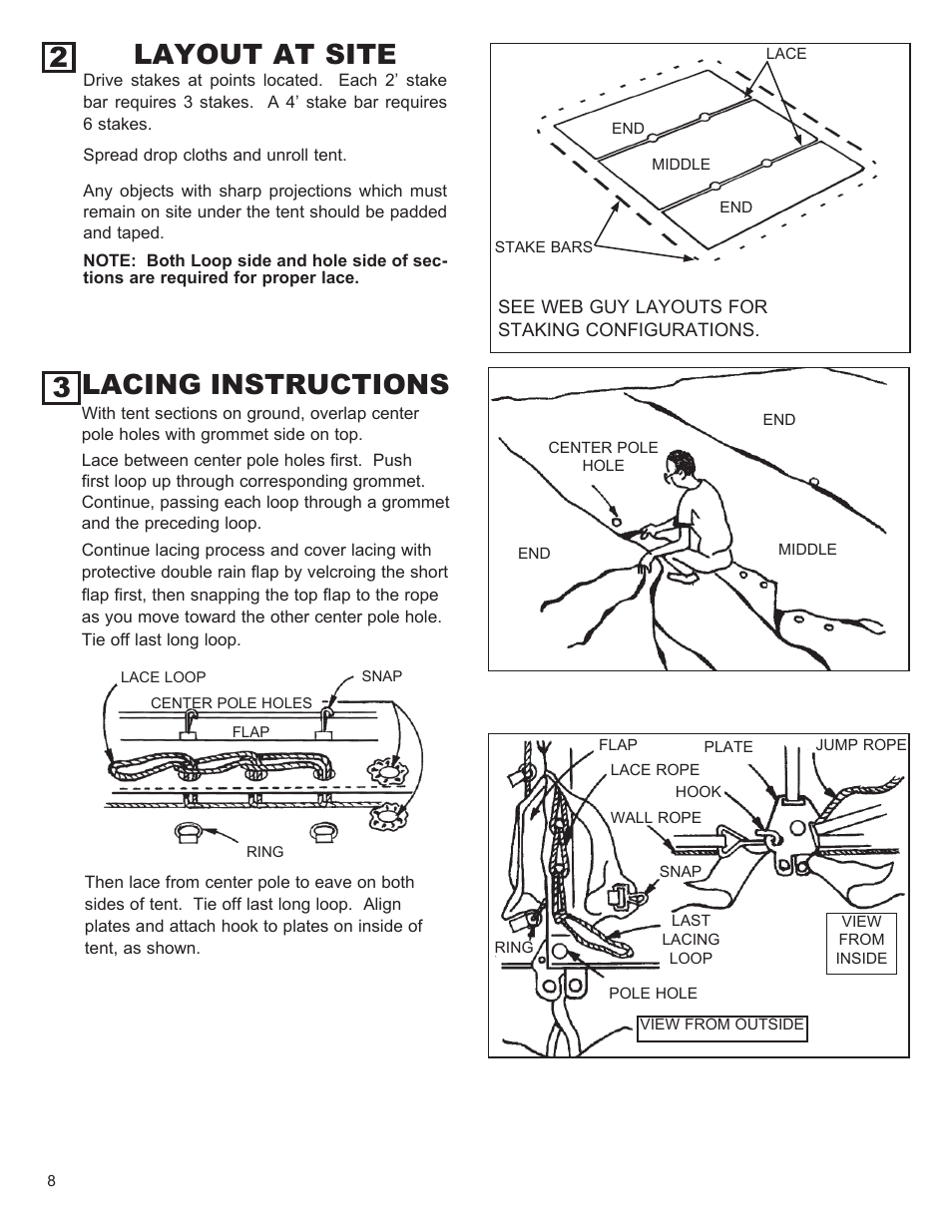 3 lacing instructions, 2layout at site | Anchor CENTURY 80 WIDE User Manual | Page 8 / 12