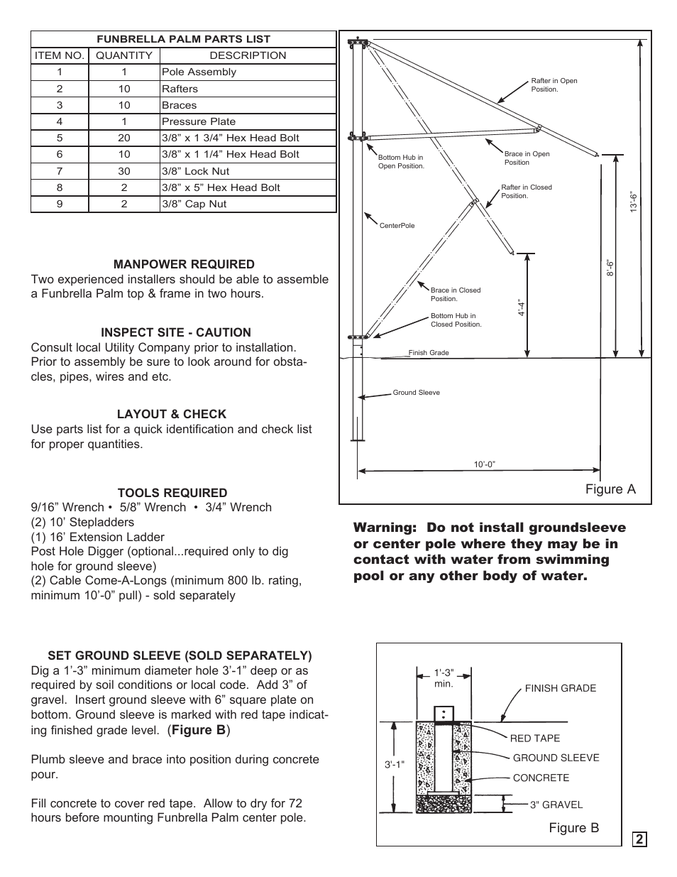Figure b ) | Anchor FUNBRELLA PALM User Manual | Page 3 / 8