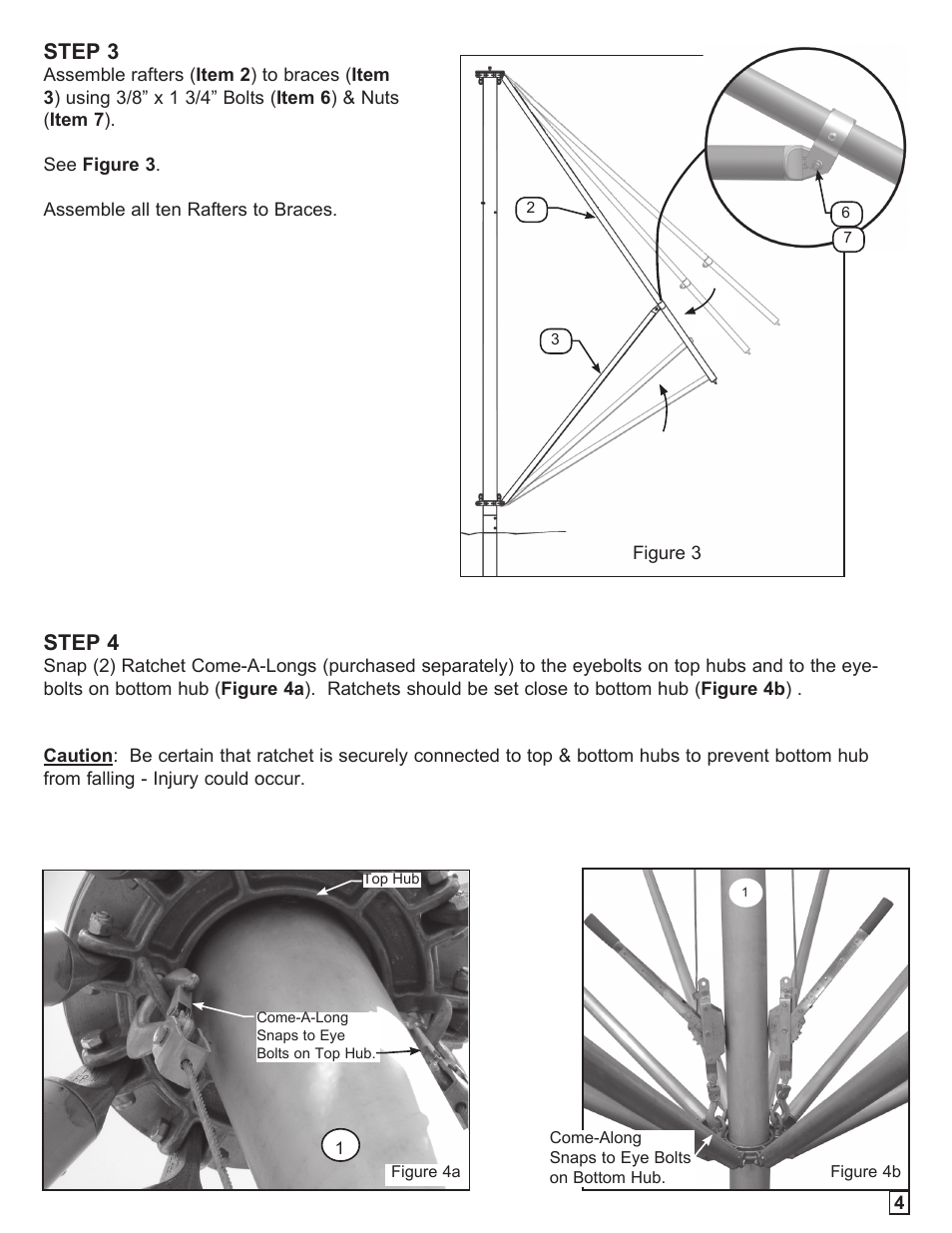 Step 3, Step 4 | Anchor FUNBRELLA PALM User Manual | Page 5 / 8