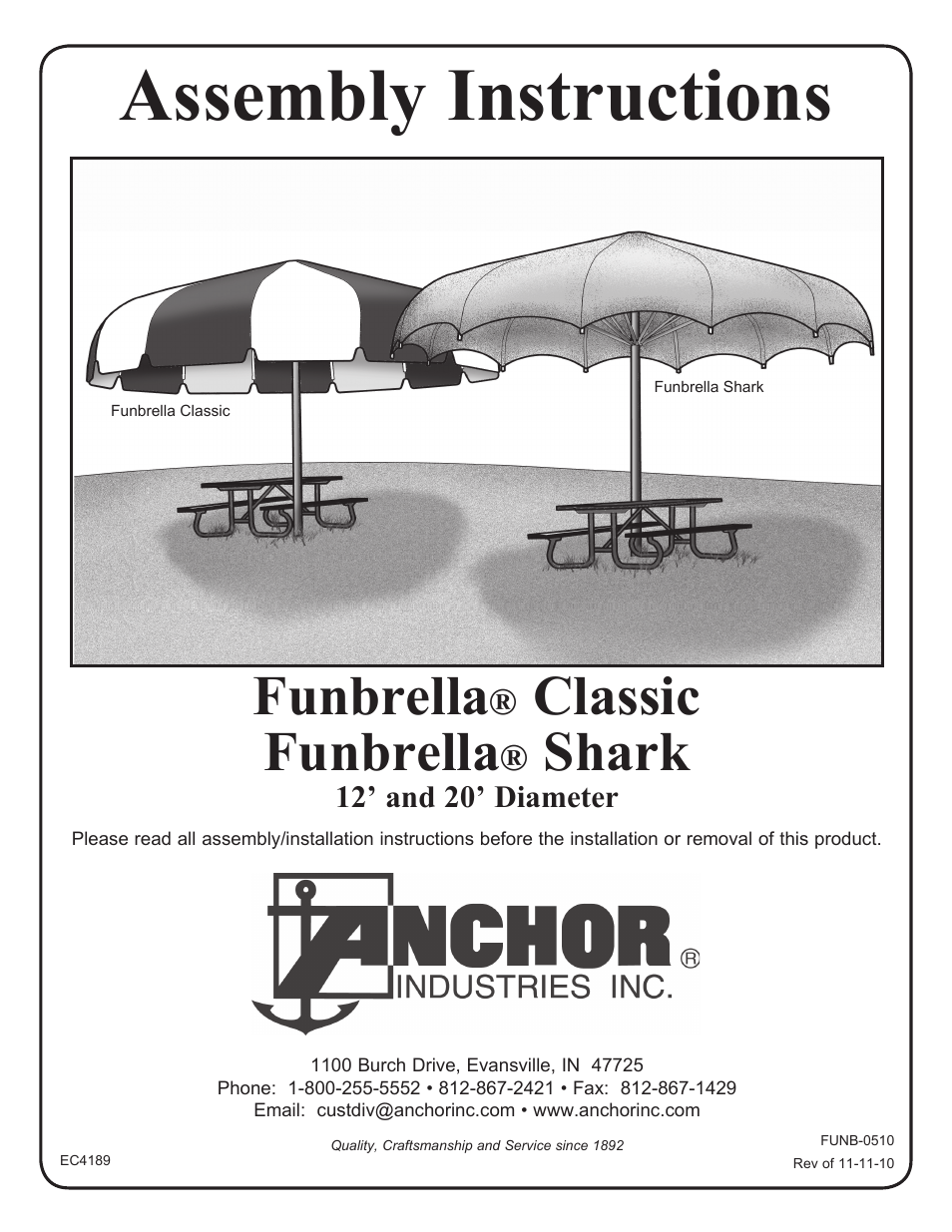 Anchor FUNBRELLA SHARK User Manual | 8 pages