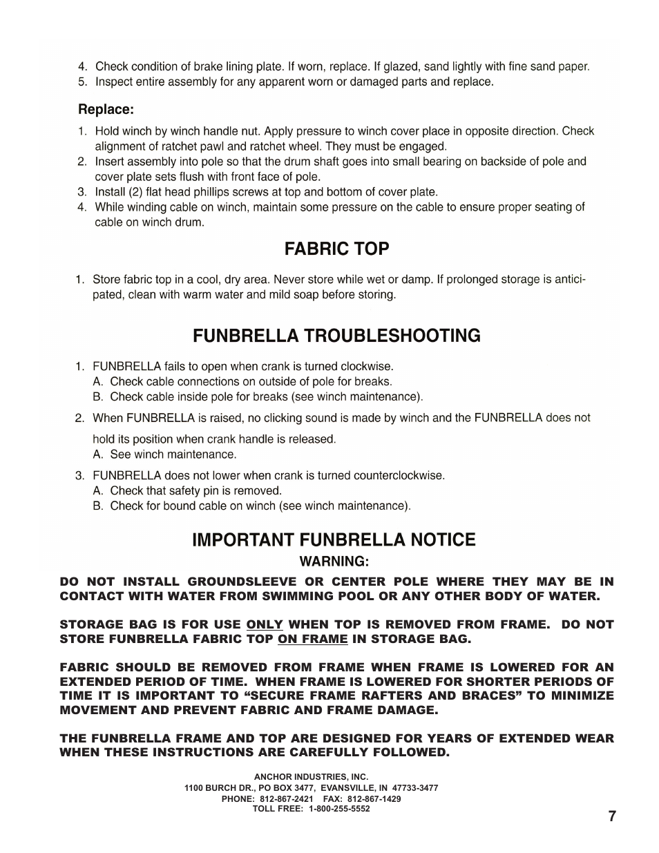 Anchor FUNBRELLA SHARK User Manual | Page 7 / 8
